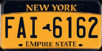 NY license plate FAI6162