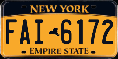 NY license plate FAI6172