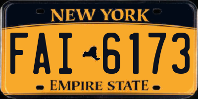 NY license plate FAI6173