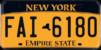 NY license plate FAI6180