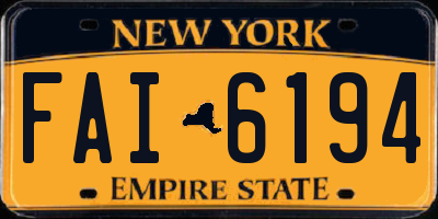 NY license plate FAI6194