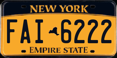 NY license plate FAI6222