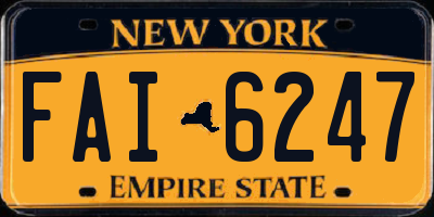 NY license plate FAI6247