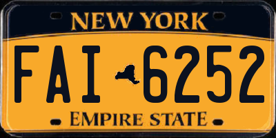 NY license plate FAI6252