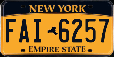 NY license plate FAI6257