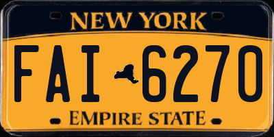 NY license plate FAI6270
