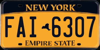 NY license plate FAI6307