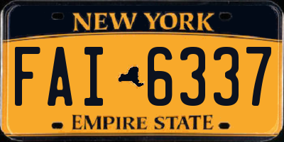 NY license plate FAI6337