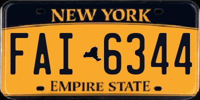 NY license plate FAI6344