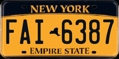 NY license plate FAI6387