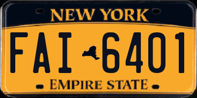 NY license plate FAI6401