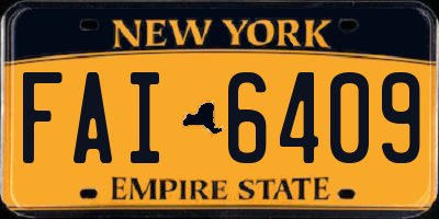 NY license plate FAI6409