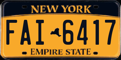 NY license plate FAI6417