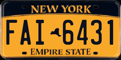 NY license plate FAI6431