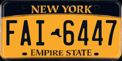 NY license plate FAI6447