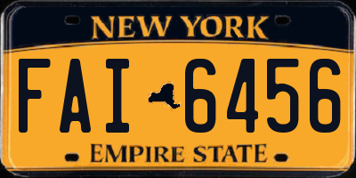 NY license plate FAI6456