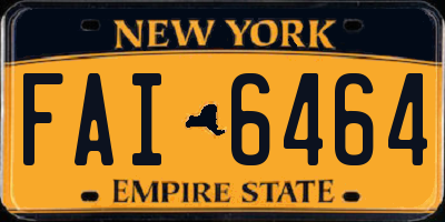 NY license plate FAI6464