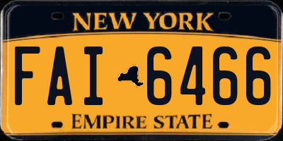 NY license plate FAI6466