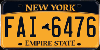 NY license plate FAI6476