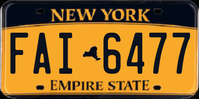 NY license plate FAI6477