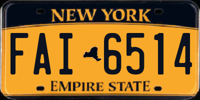 NY license plate FAI6514