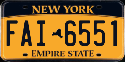 NY license plate FAI6551