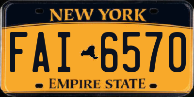 NY license plate FAI6570