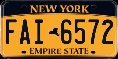NY license plate FAI6572