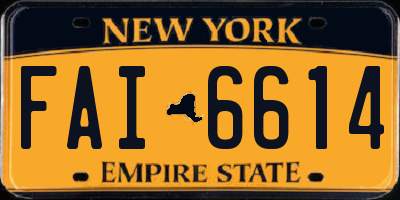 NY license plate FAI6614