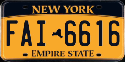 NY license plate FAI6616