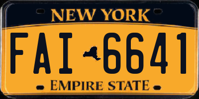 NY license plate FAI6641