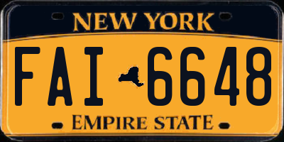 NY license plate FAI6648