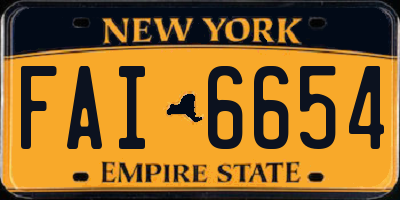 NY license plate FAI6654