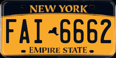 NY license plate FAI6662