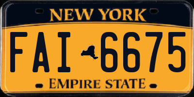 NY license plate FAI6675