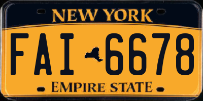 NY license plate FAI6678