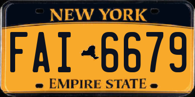 NY license plate FAI6679
