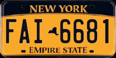 NY license plate FAI6681
