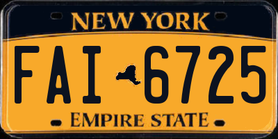NY license plate FAI6725