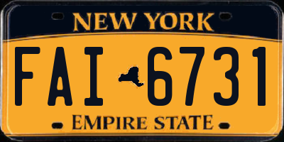 NY license plate FAI6731