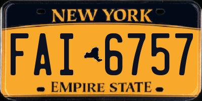 NY license plate FAI6757