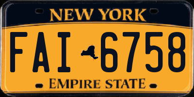 NY license plate FAI6758