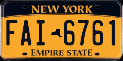 NY license plate FAI6761
