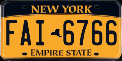 NY license plate FAI6766