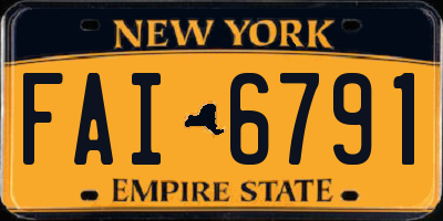 NY license plate FAI6791