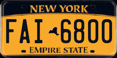 NY license plate FAI6800