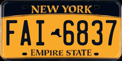NY license plate FAI6837