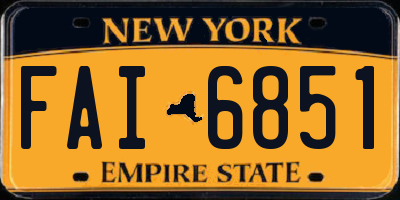 NY license plate FAI6851