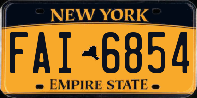 NY license plate FAI6854