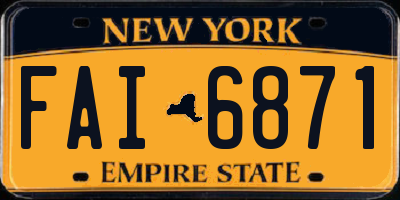 NY license plate FAI6871